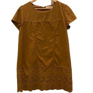 Faux Camel Suede Cut Out Dress Size Large